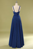Glitter Royal Blue Long Ball Dress
