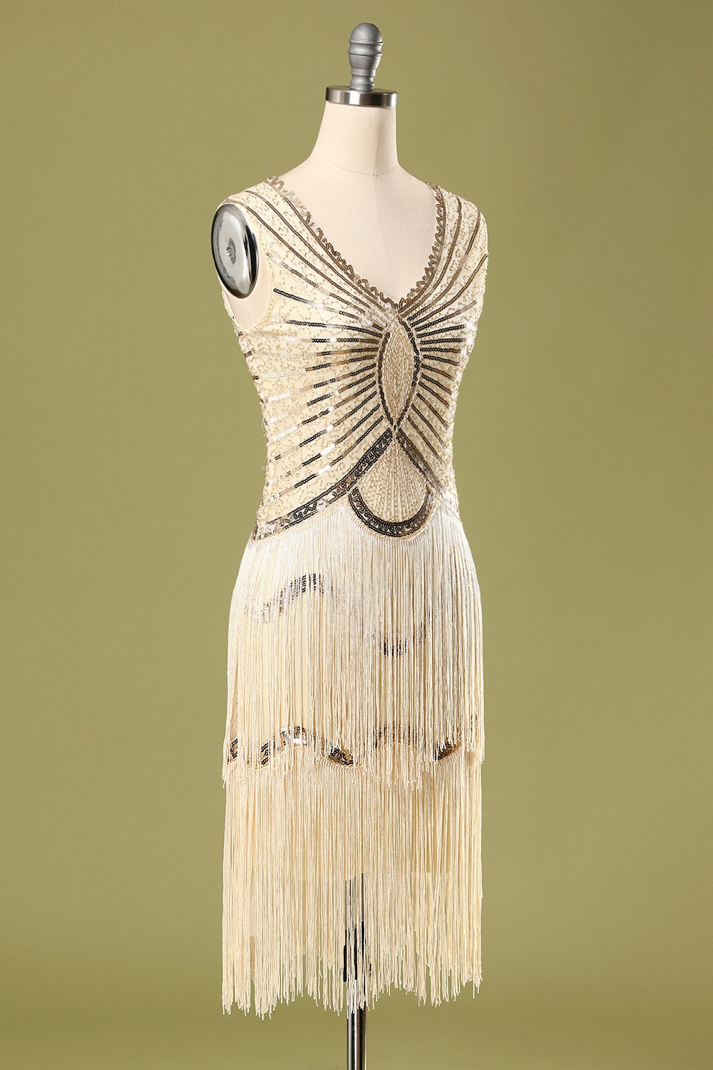 Sequin Glitter Fringe 1920s Dress