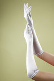 White 1920s Party Gloves