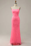 Blush Sheath Glitter Ball Dress with Sequins