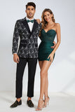 Trendy Strapless Dark Green Short Cocktail Dress with Beading