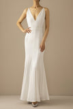 Mermaid Blue V-Neck Long Ball Dress