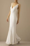 Mermaid Blue V-Neck Long Ball Dress