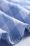 Blue Plaid Sleeveless 1950s Swing Dress