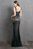 Gold Mermaid Sequin V-Neck Ball Dress