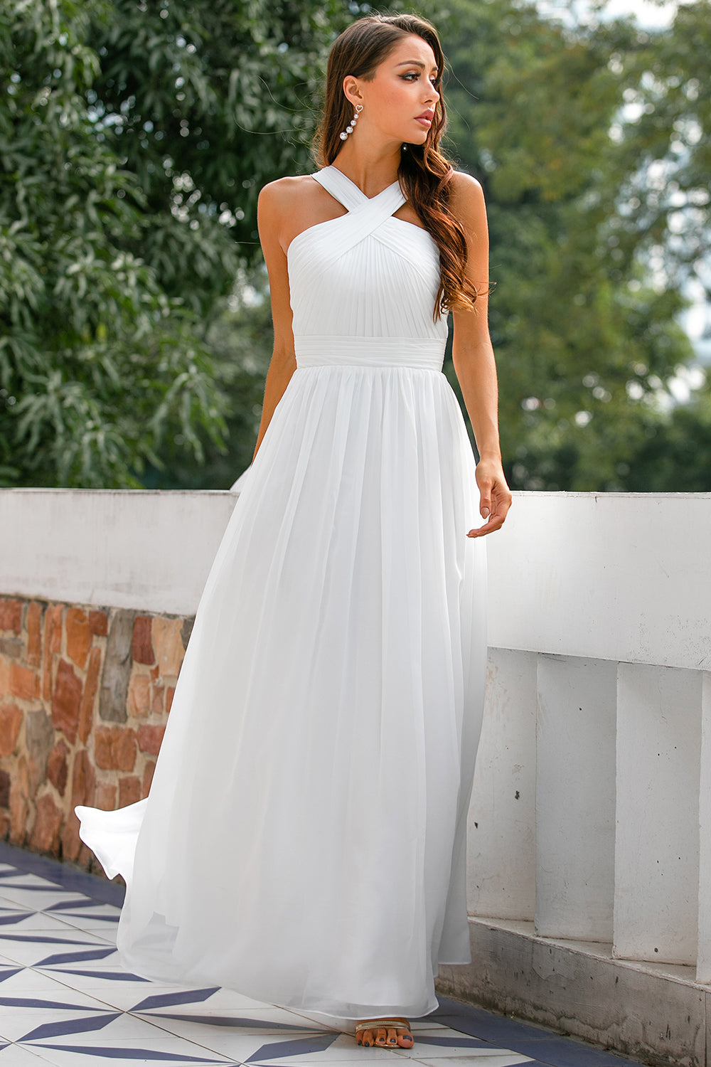 Ruffle White Dress