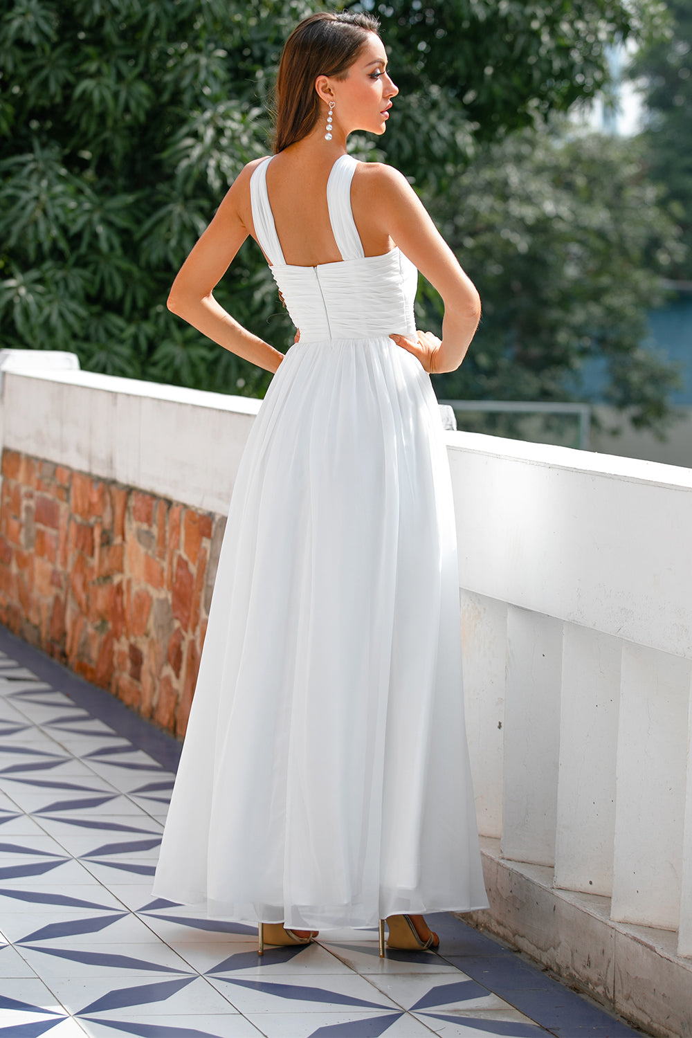 Ruffle White Dress