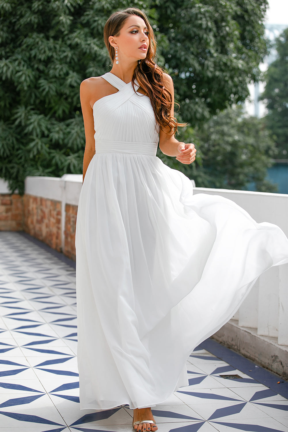 Ruffle White Dress