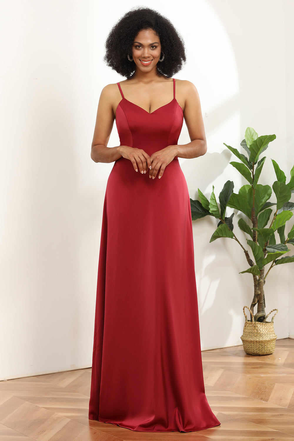 Chiffon Lace-up Back Bridesmaid Dress