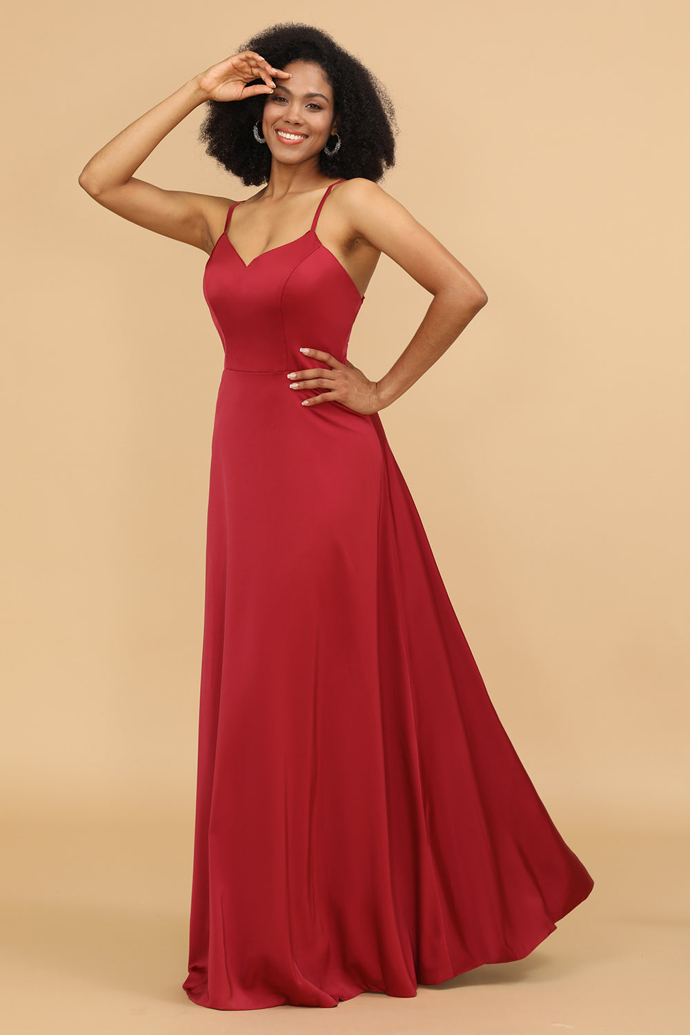 Chiffon Lace-up Back Bridesmaid Dress