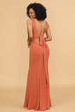 V-neck Mermaid Chiffon Bridesmaid Dress