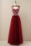Beading Tulle Long Ball Dress