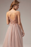 V-neck Long Ball Dress With Slit