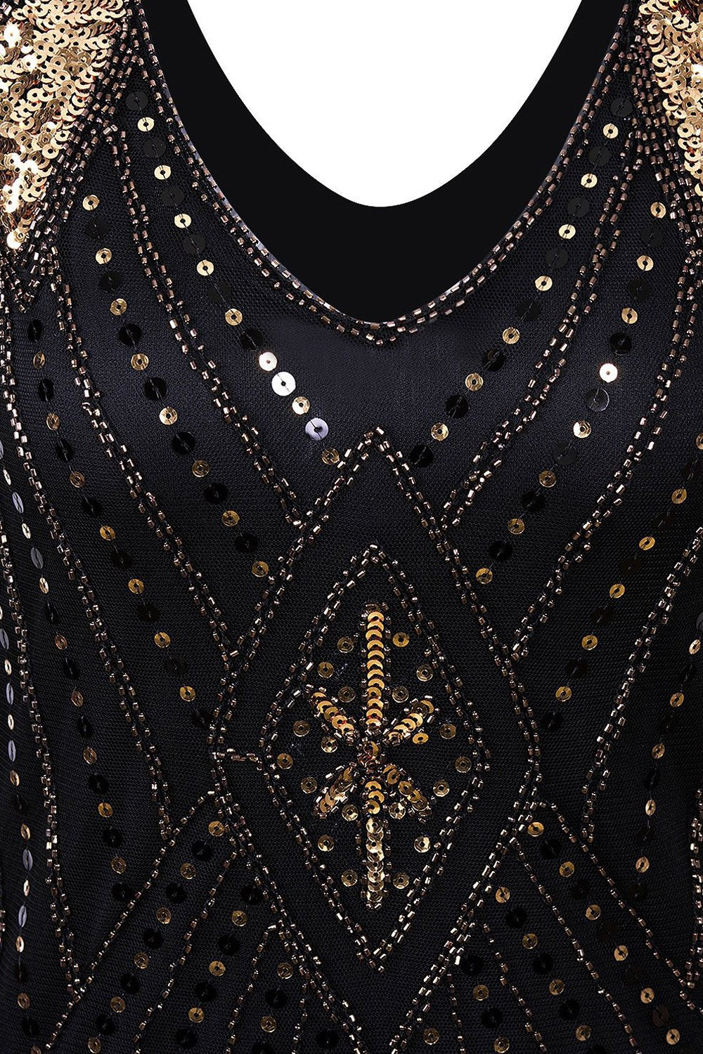 Black Flapper 1920s Sequins Dress
