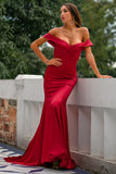 Red Off-Shoulder Ball Dress