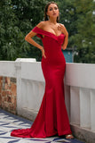 Red Off-Shoulder Ball Dress