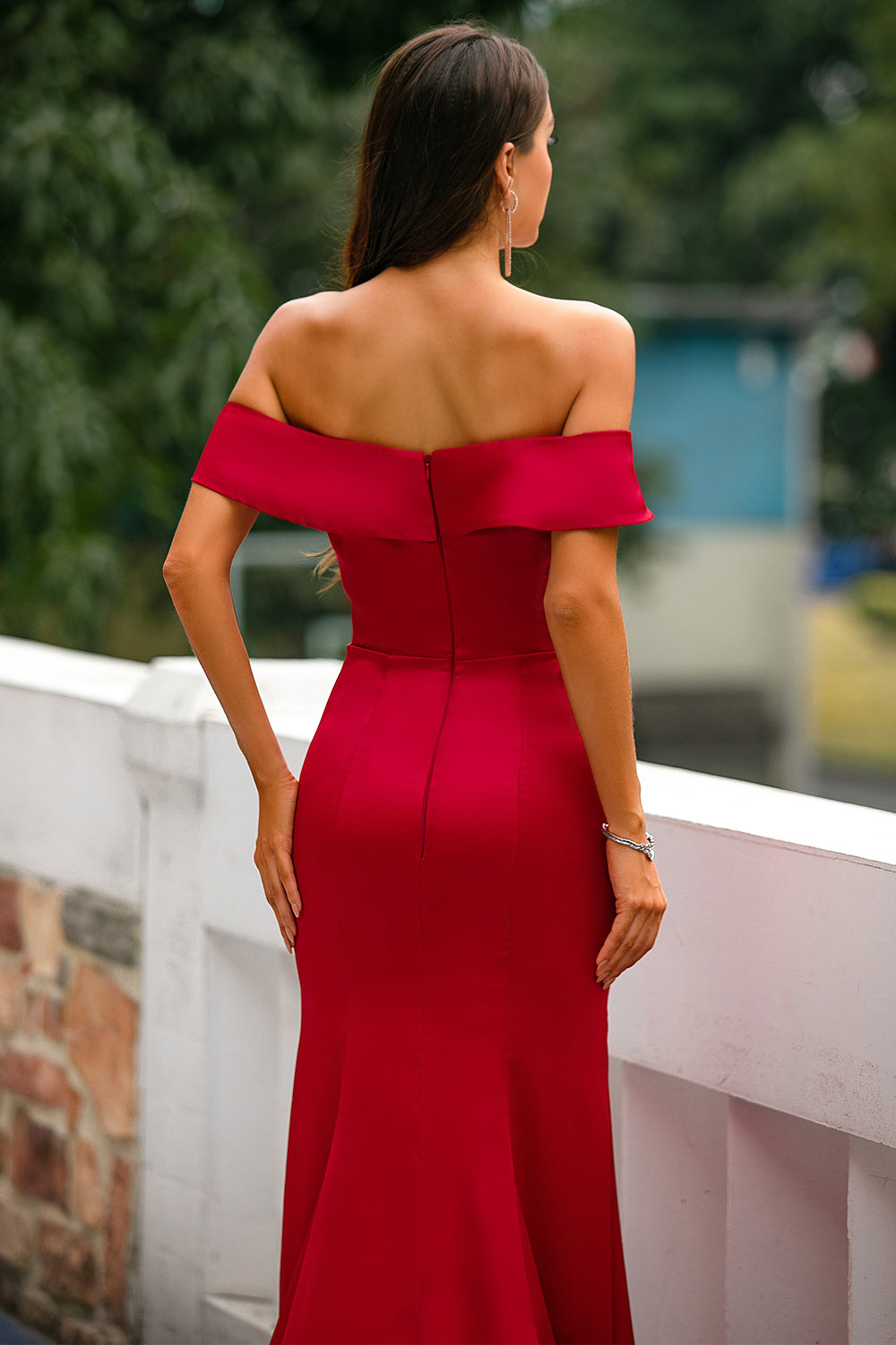 Red Off-Shoulder Ball Dress