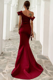 One-Shoulder Mermaid Black Ball Dress