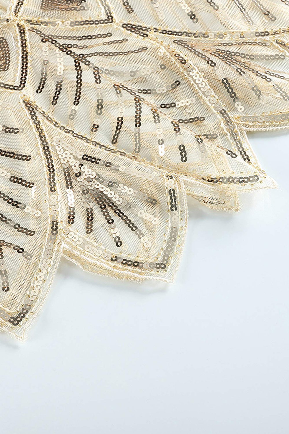 Ivory Sequin Glitter 1920s Cape
