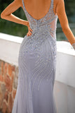 Mermaid Illusion-Neck Ball Dress