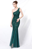 Mermaid One-Shoulder Ball Dress with Appliques