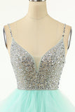 Pink Beaded Short Tulle Dress