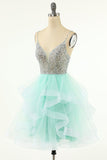 Pink Beaded Short Tulle Dress