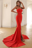 Black Strapless Sweetheart Form-Fitting Mermaid Long Ball Dress