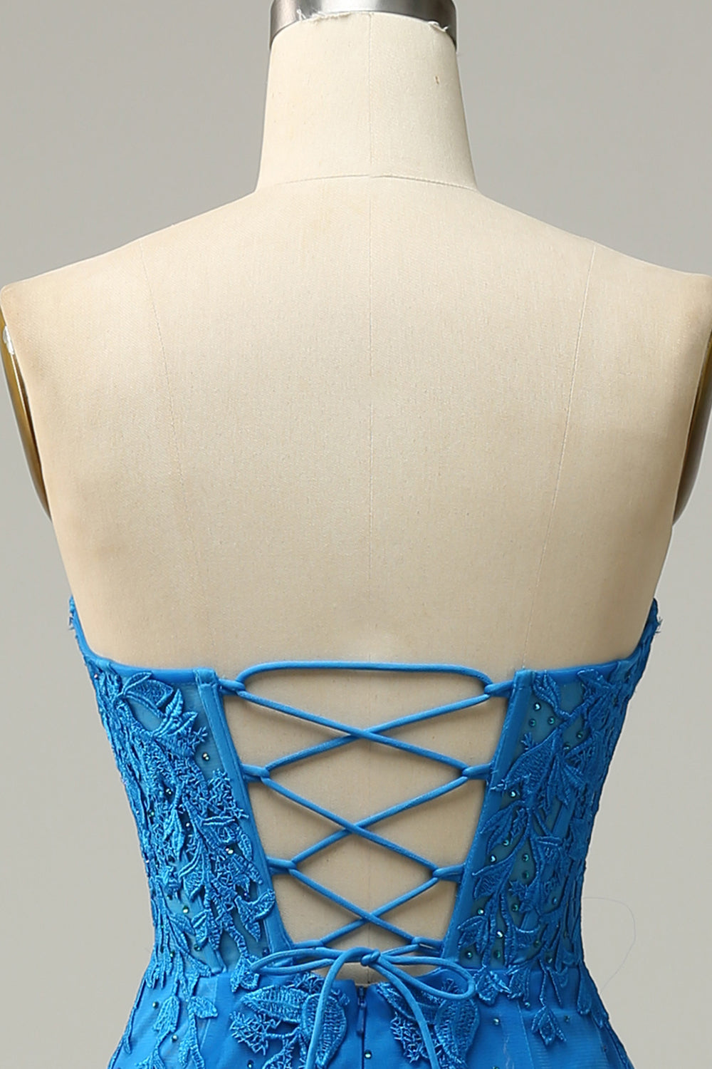 Royal Blue Mermaid Sweetheart Long Ball Dress with Criss Cross Back