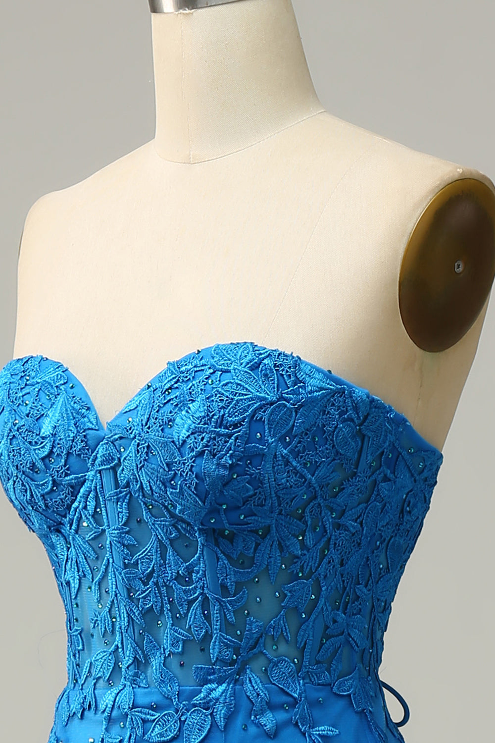 Royal Blue Mermaid Sweetheart Long Ball Dress with Criss Cross Back