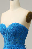 Royal Blue Mermaid Sweetheart Long Ball Dress with Criss Cross Back