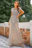 Mermaid Beaded Grey Ball Dress