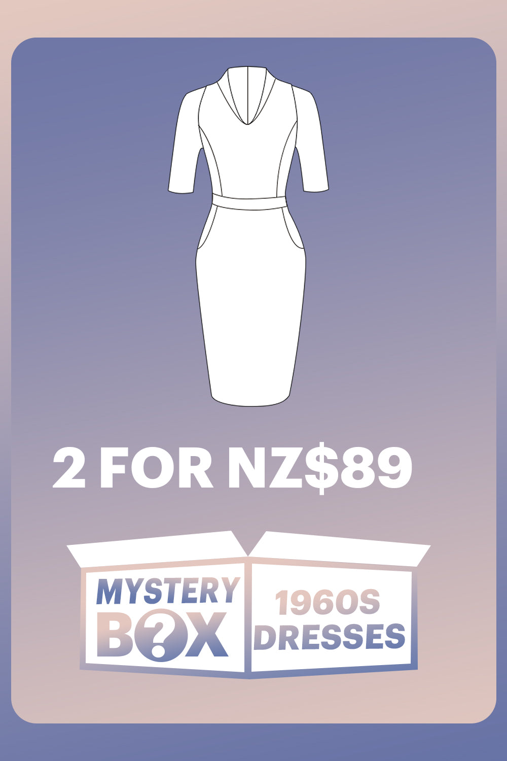 ZAPAKA MYSTERY BOX of 2Pc 1960s Dresses