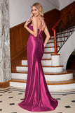 Stunning Royal Blue Mermaid Spaghetti Straps Corset Ball Dress with Split Front