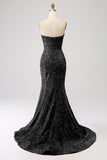 Golden Mermaid Sweetheart Sweep Train Ball Dress With Sequins