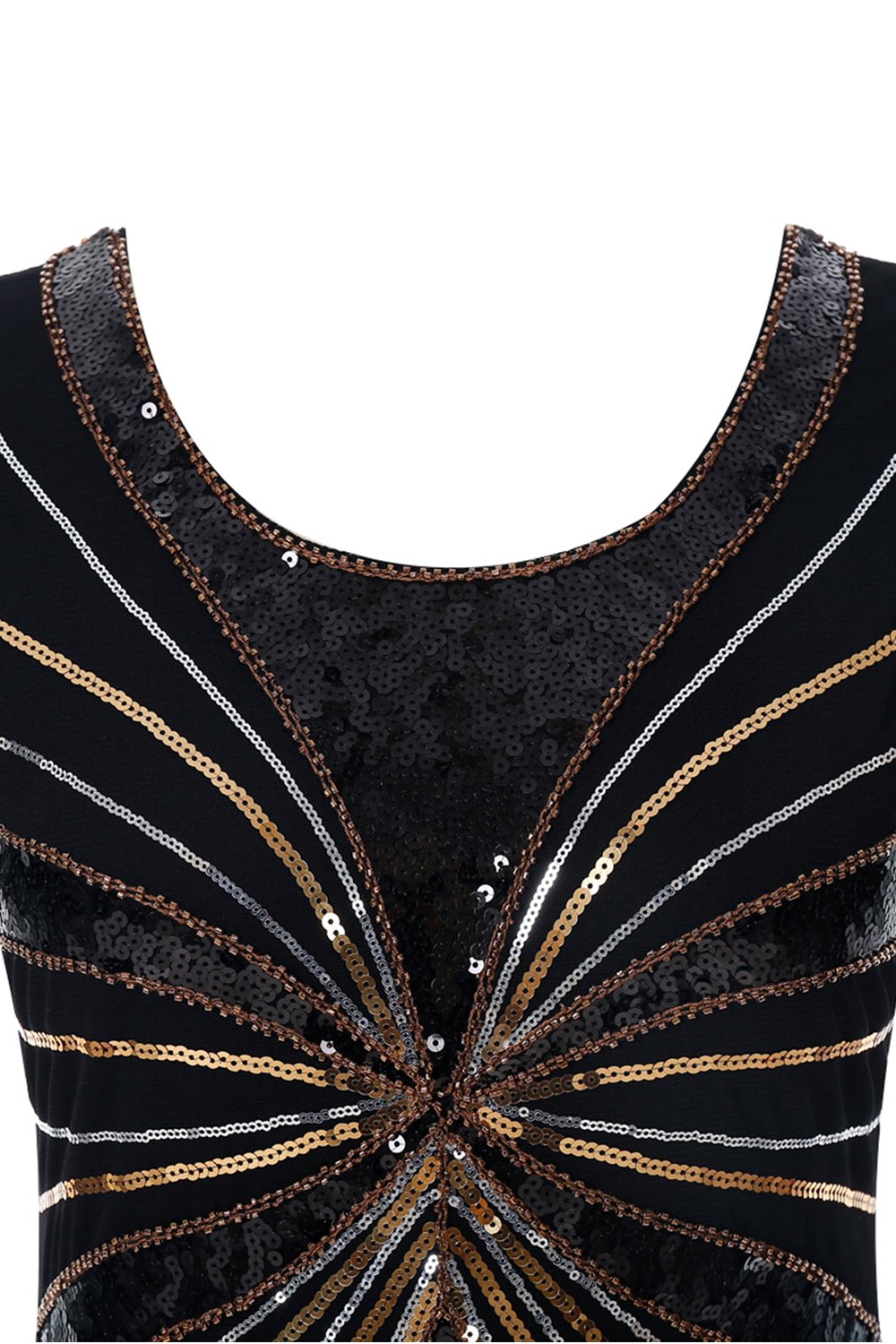 Black 1920s Sequins Fringe Flapper Dress
