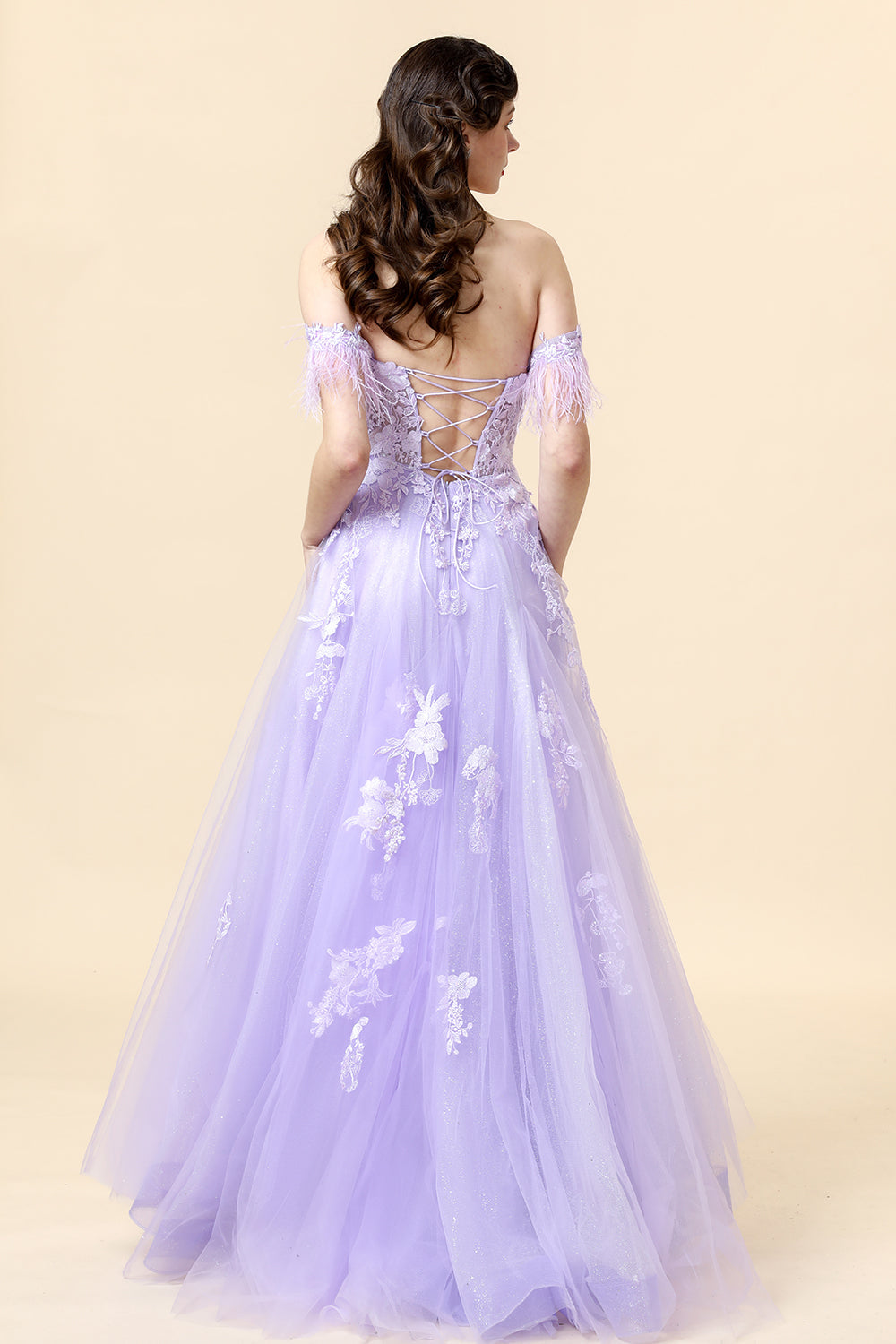 A Line Sweetheart Purple Long Ball Dress with Appliques