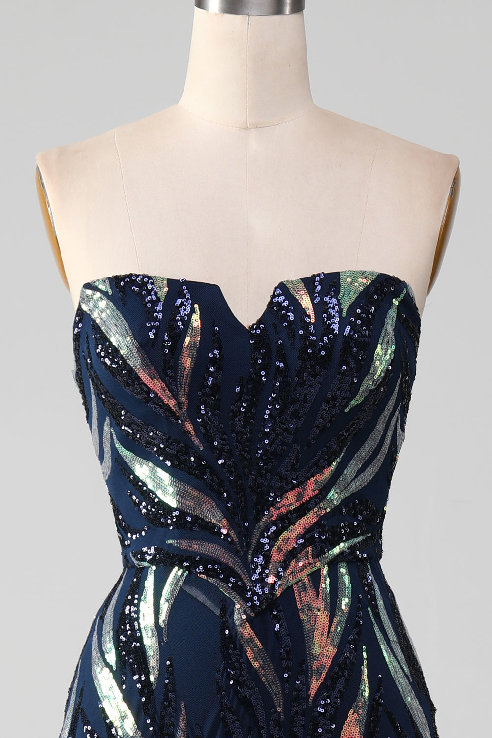 Sparkly Navy Mermaid Sequins Long Ball Prom Dress
