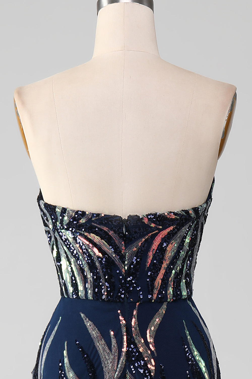 Sparkly Navy Mermaid Sequins Long Ball Prom Dress