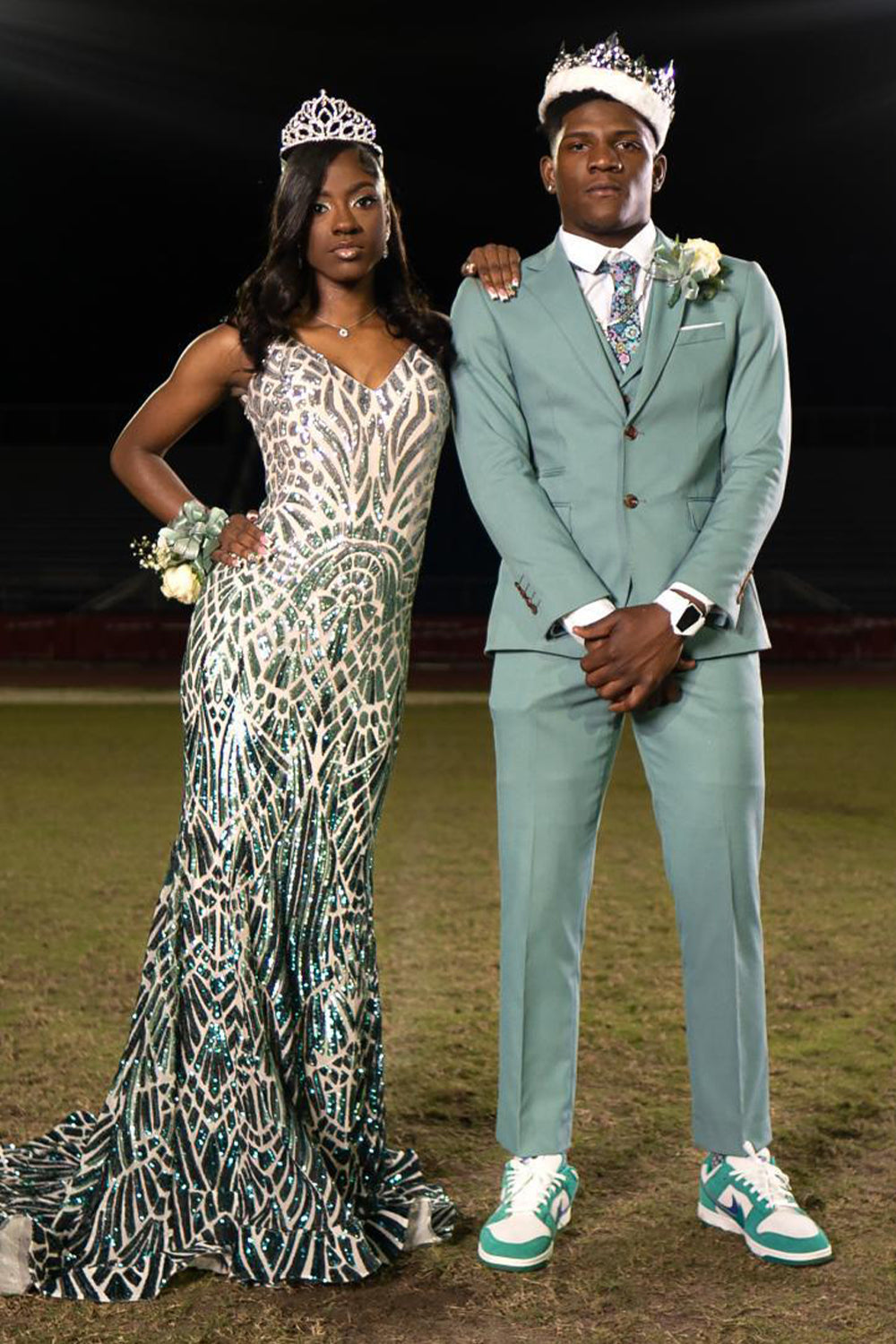 Mint 3 Piece Notched Lapel Men Ball Wedding Suits