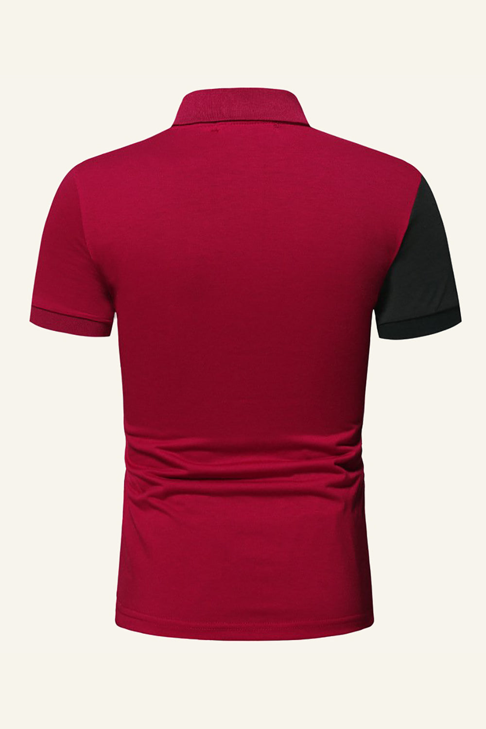 Black and Grey Regular Fit Collared Patchwork Men's Polo Shirt