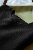 Men's Dark Brown Waffle Loose Fit Pullover Sweatshirt