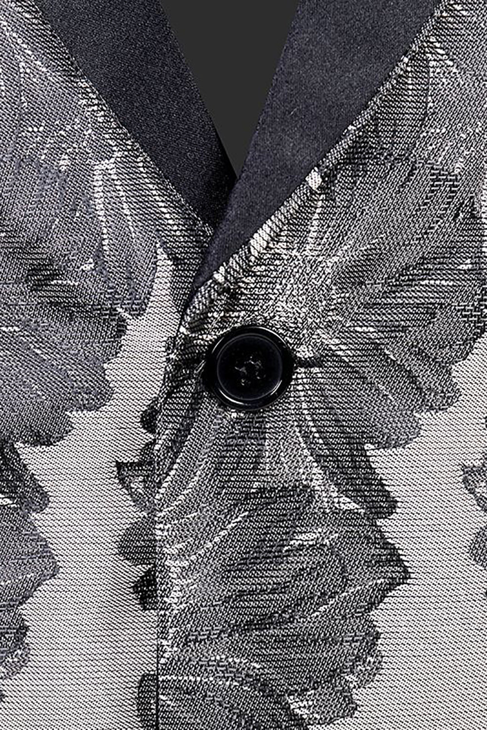 Grey Silver Jacquard Peak Lapel Men's Ball Blazer
