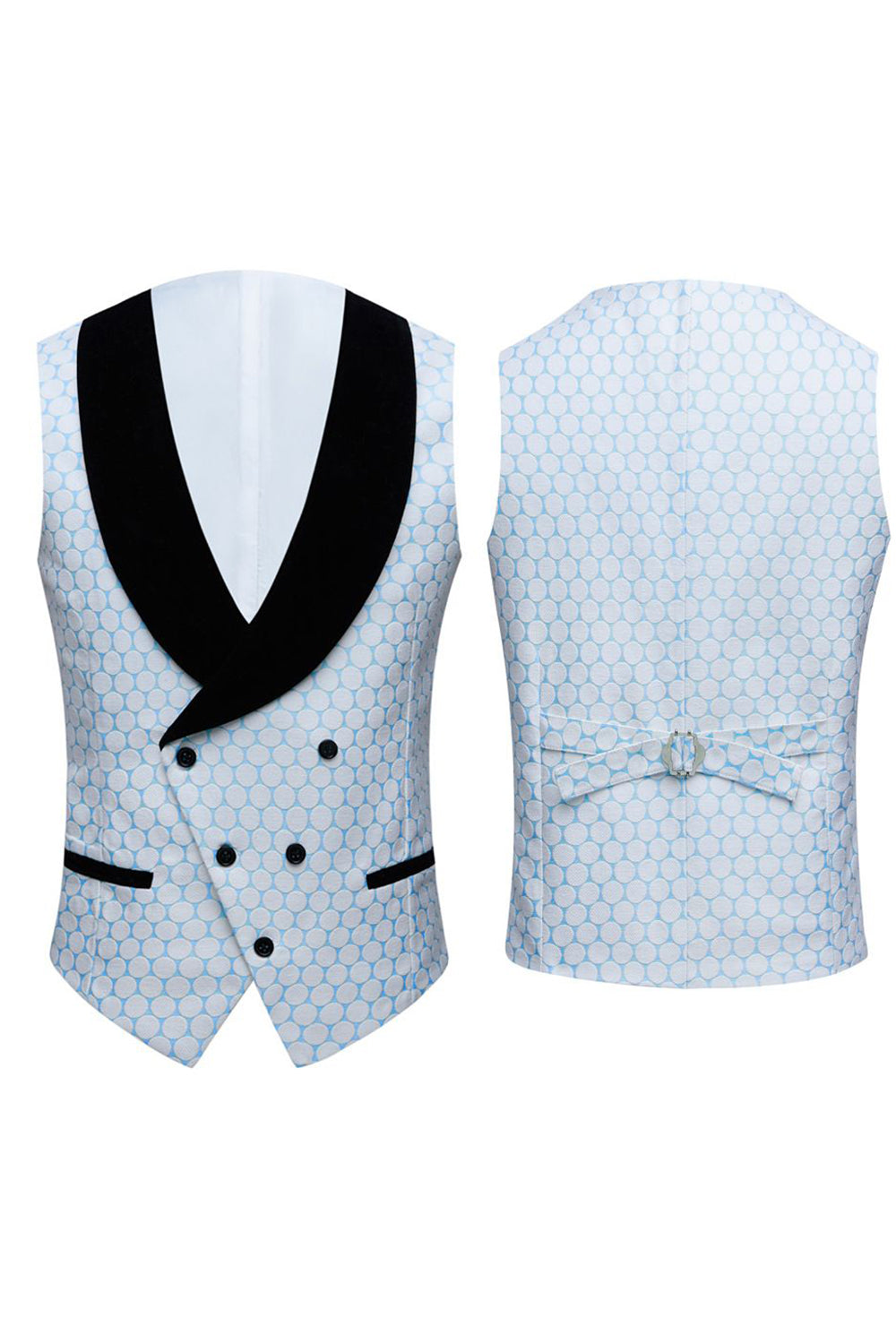 Biege Dots Jacquard 2 Piece Men's Ball Suits