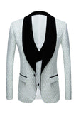 Biege Dots Jacquard 2 Piece Men's Ball Suits