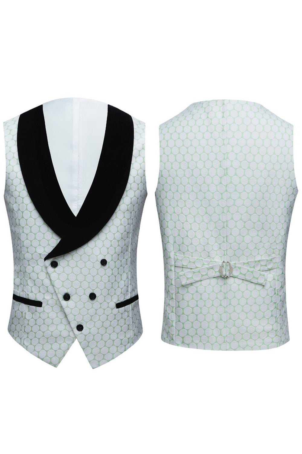 Biege Dots Jacquard 2 Piece Men's Ball Suits