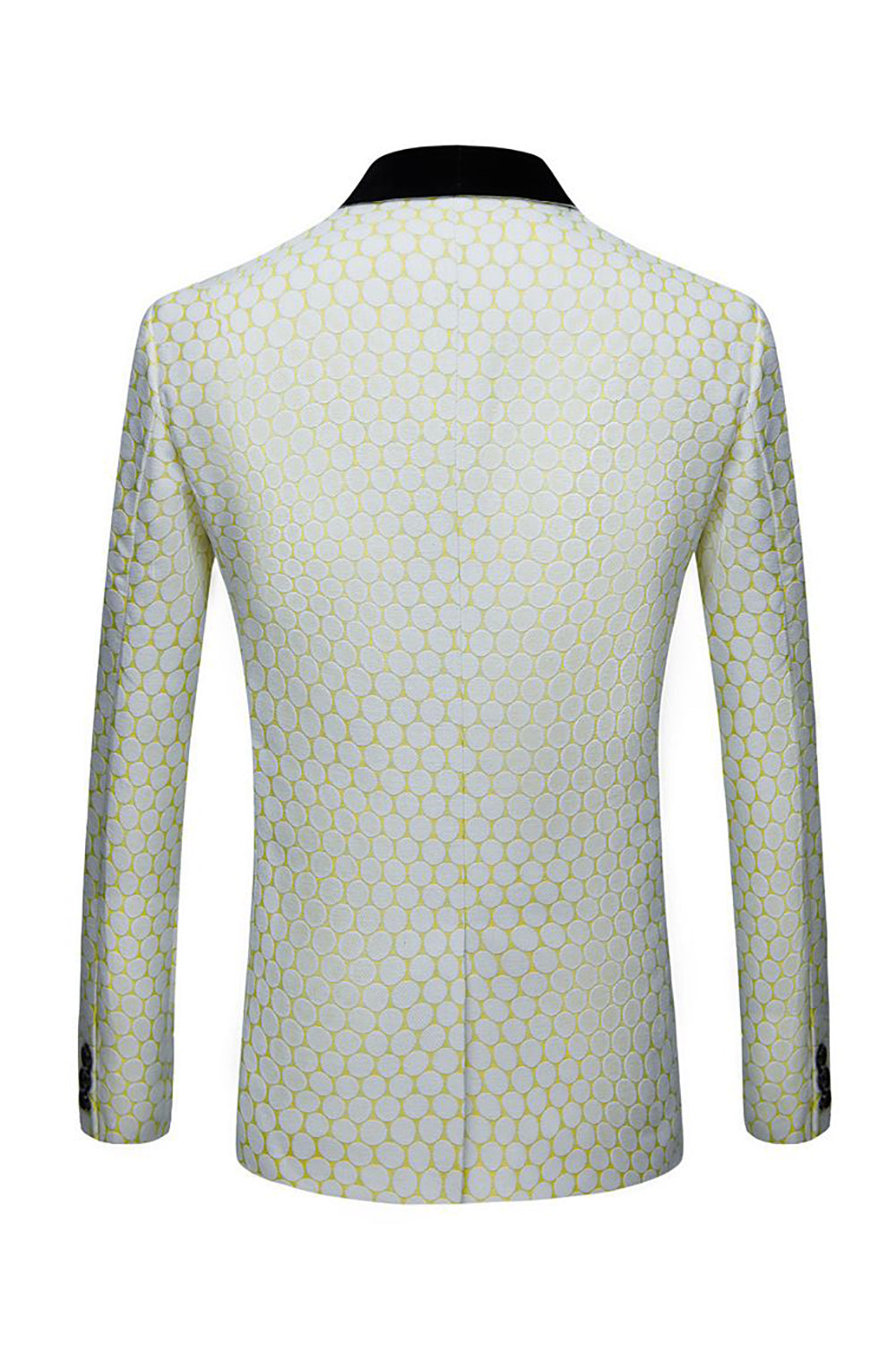Biege Dots Jacquard 2 Piece Men's Ball Suits