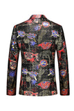 Men's Red Printed Peak Lapel 2-Piece Homecoming Suits