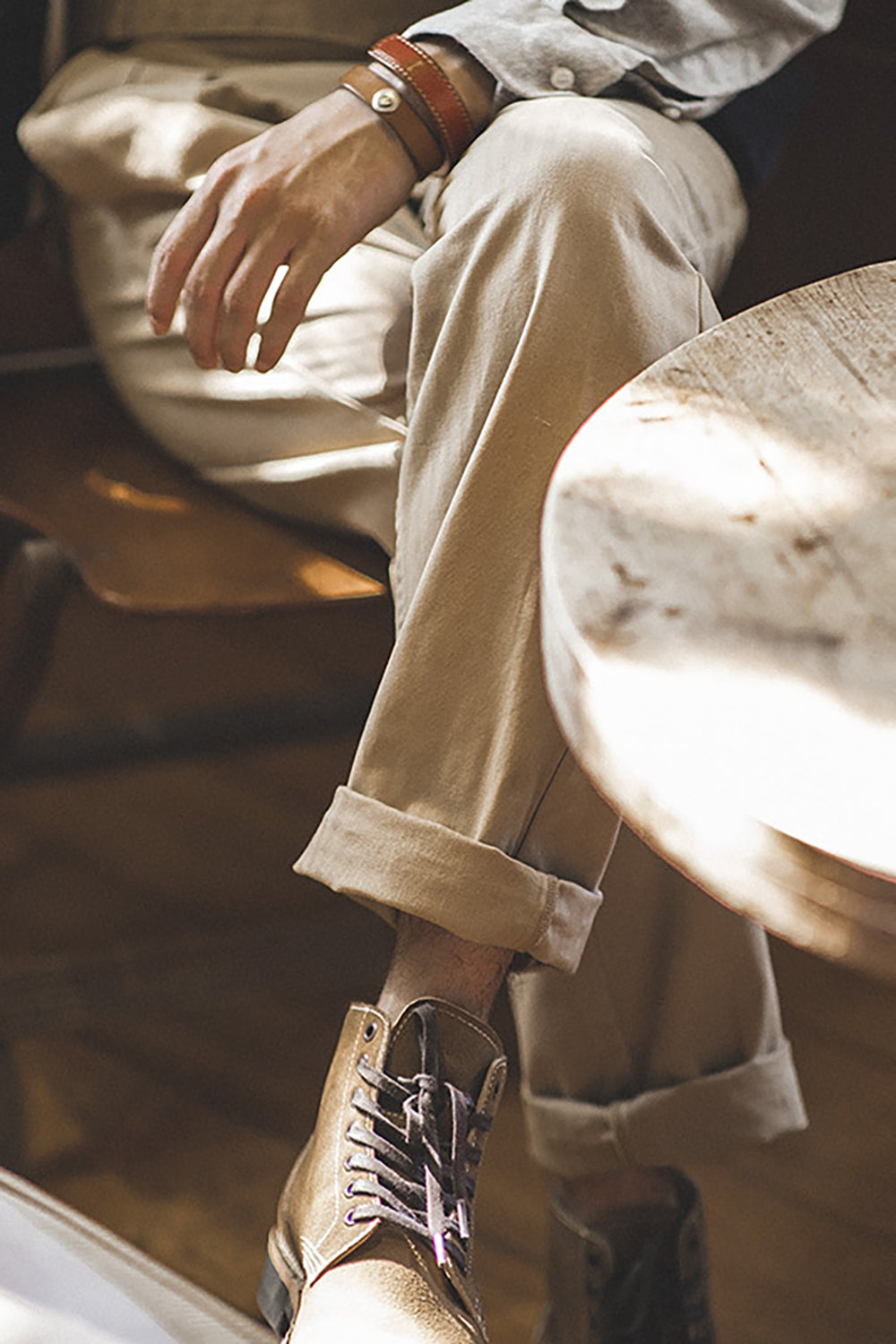 Men's Khaki Relaxed Fit Casual Cargo Pant