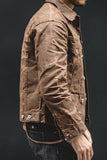 Men's Brown Button Down Loose Trucker Jacket
